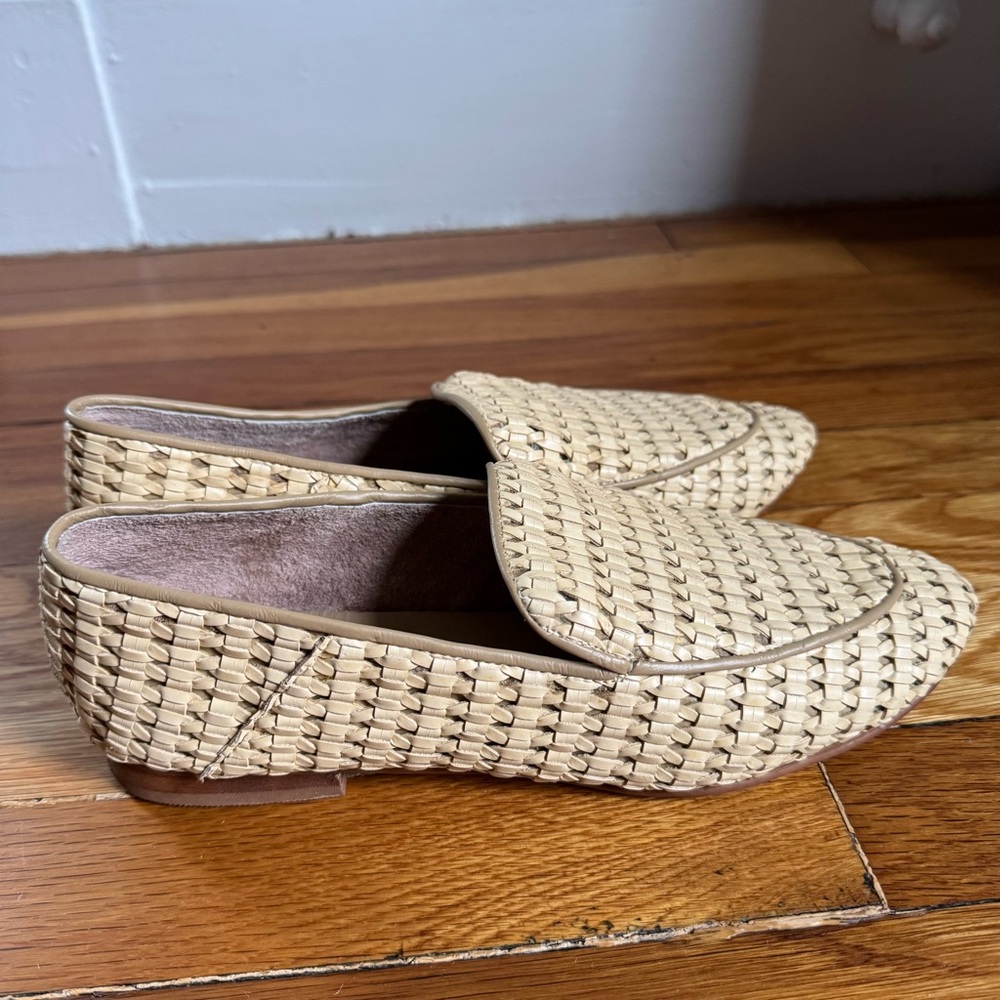 Beige Woven Loafers